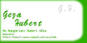 geza hubert business card