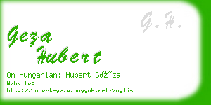 geza hubert business card